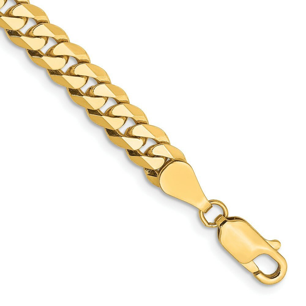 10K Yellow Gold 5.75mm Flat Beveled Curb Chain