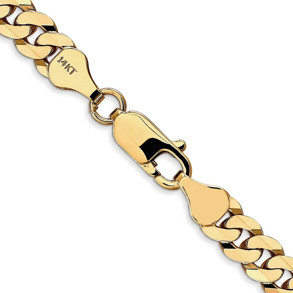 10K Yellow Gold 6.1mm Flat Beveled Curb Chain