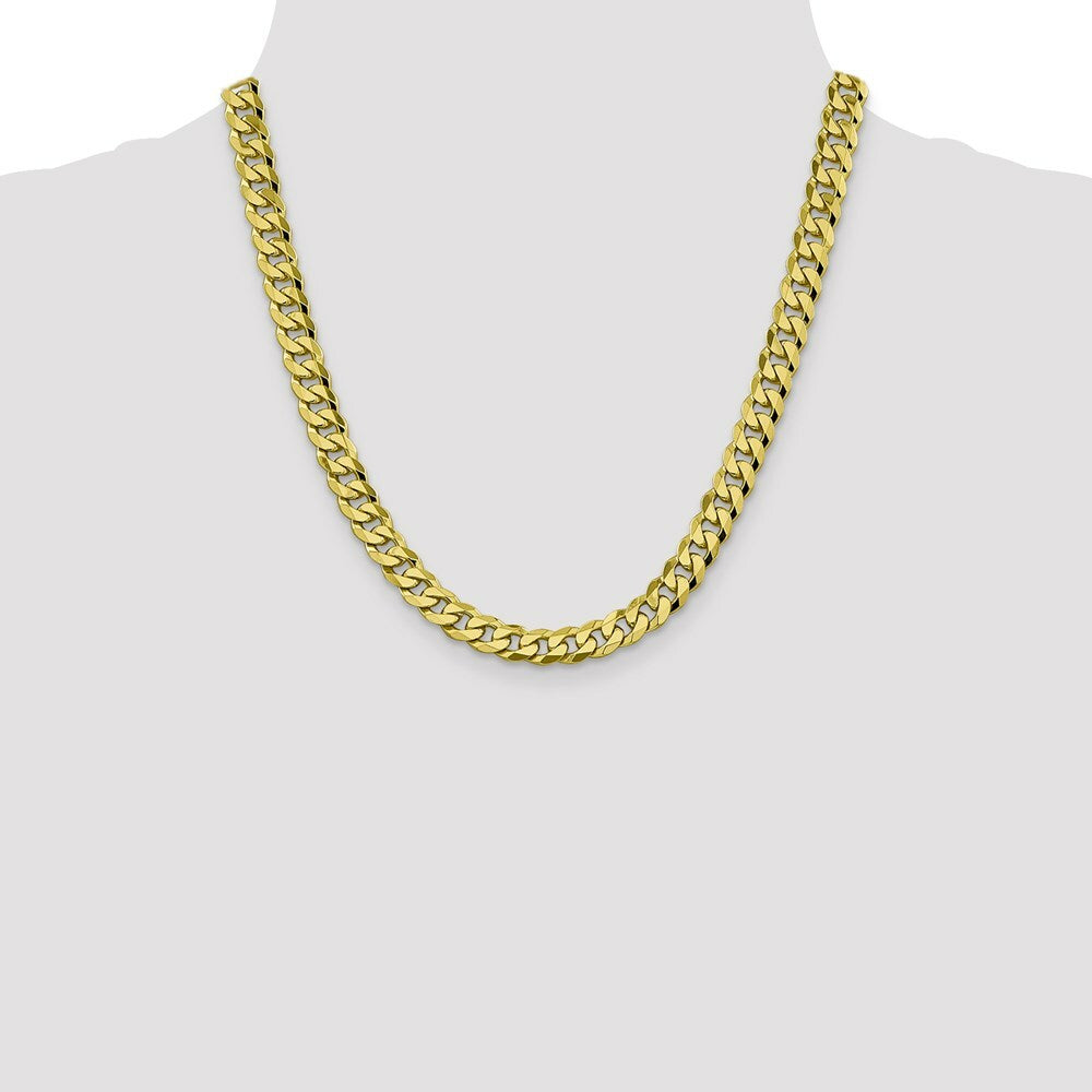10K Yellow Gold 8.25mm Flat Beveled Curb Chain