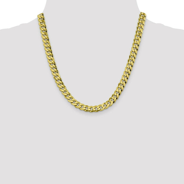 10K Yellow Gold 8.25mm Flat Beveled Curb Chain
