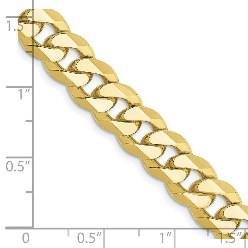10K Yellow Gold 8.25mm Flat Beveled Curb Chain