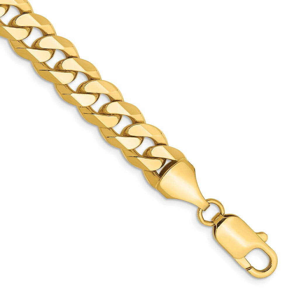 10K Yellow Gold 8.25mm Flat Beveled Curb Chain