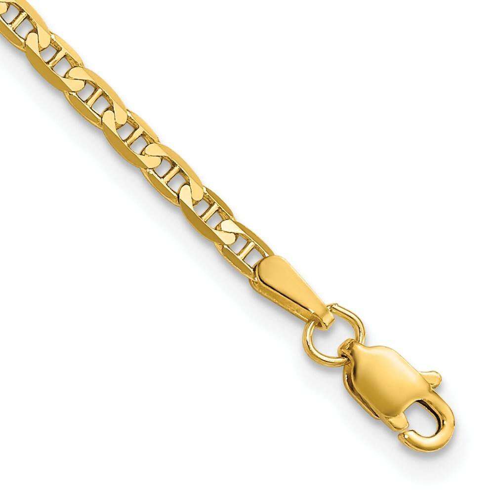 10K Yellow Gold 2.4mm Flat Anchor Chain