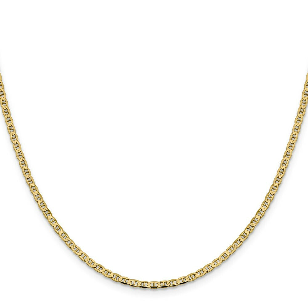 10K Yellow Gold 2.4mm Flat Anchor Chain
