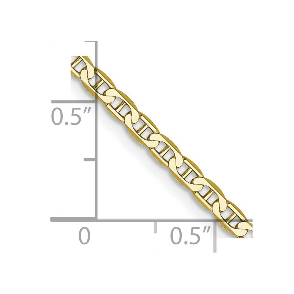 10K Yellow Gold 2.4mm Flat Anchor Chain