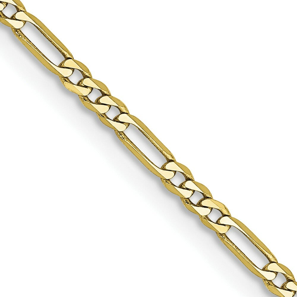 10K Yellow Gold 1.75mm Polished Figaro Link Chain Necklace