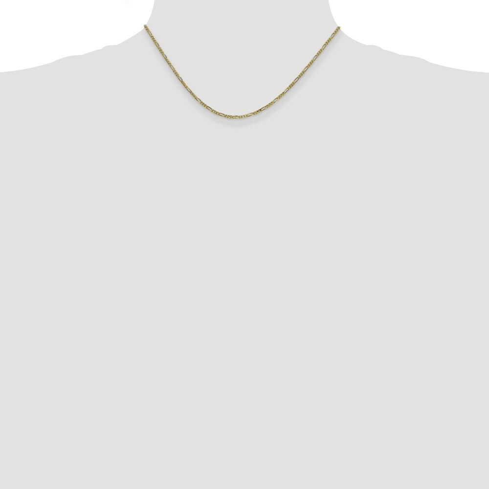 10K Yellow Gold 1.75mm Polished Figaro Link Chain Necklace