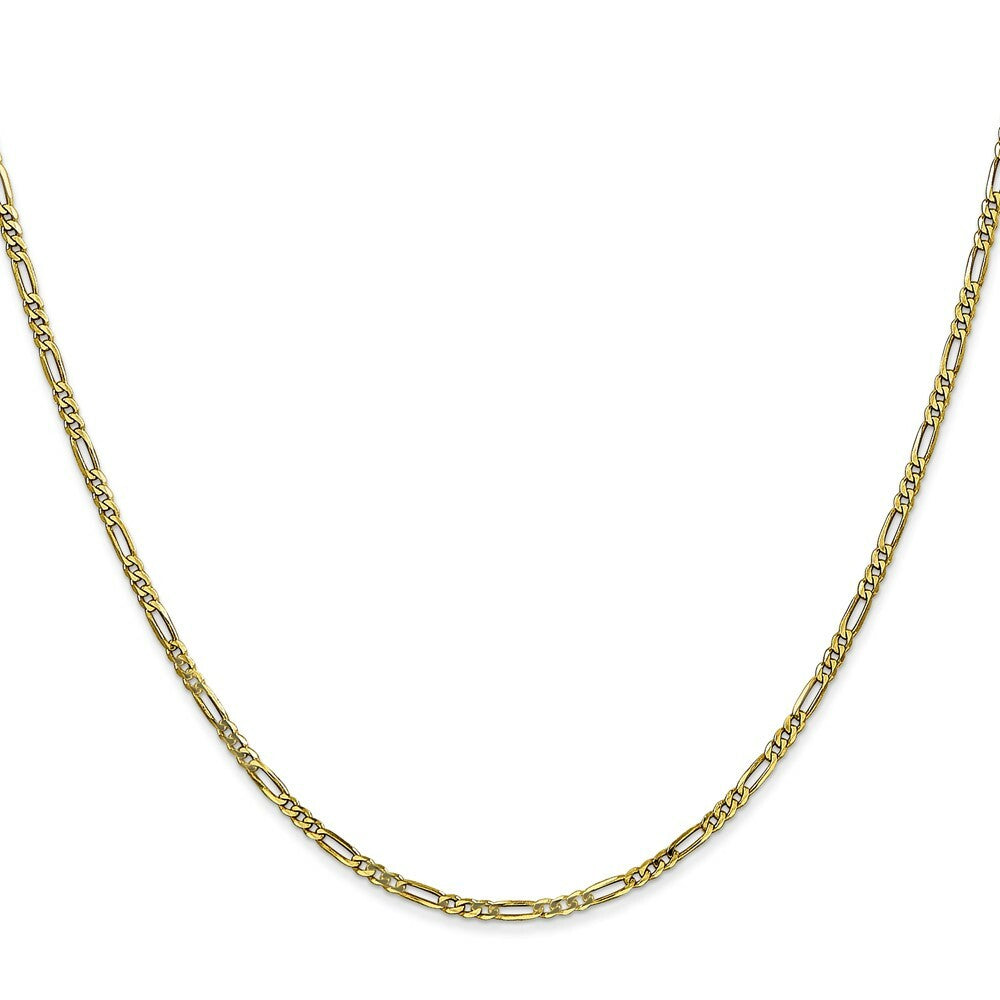 10K Yellow Gold 1.75mm Polished Figaro Link Chain Necklace