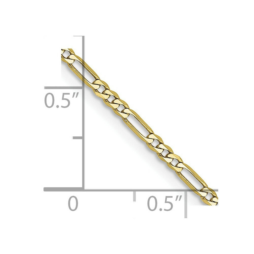 10K Yellow Gold 1.75mm Polished Figaro Link Chain Necklace