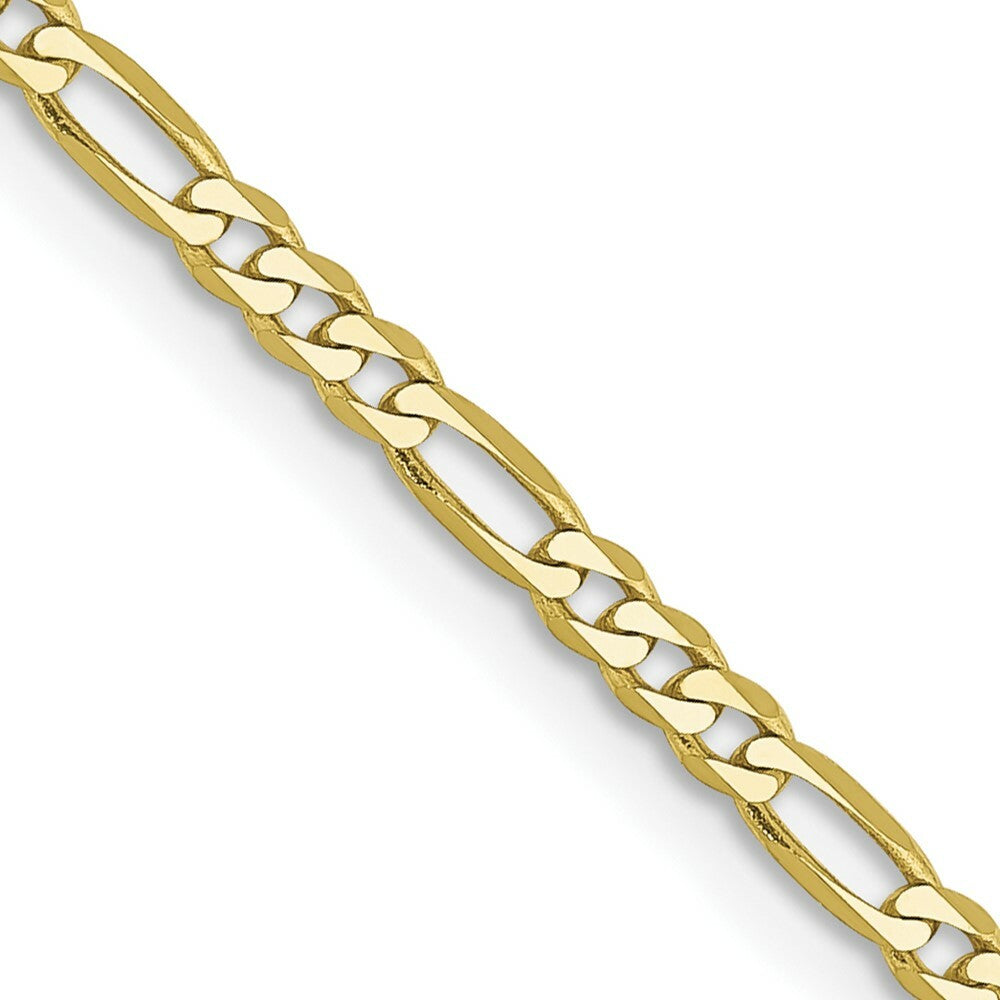 10K Yellow Gold 2.2mm Figaro Link Chain Necklace