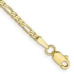 Load image into Gallery viewer, 10K Yellow Gold 2.2mm Figaro Link Chain Bracelet
