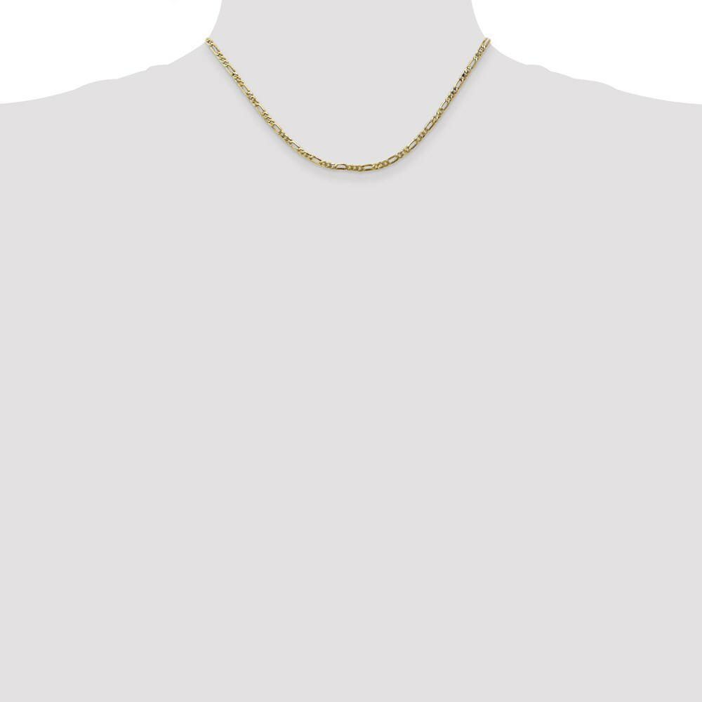 10K Yellow Gold 2.75mm Flat Figaro Chain