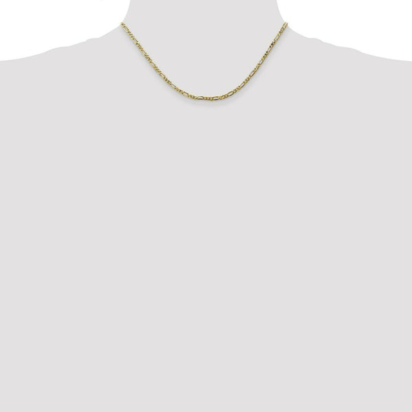 10K Yellow Gold 2.75mm Flat Figaro Chain