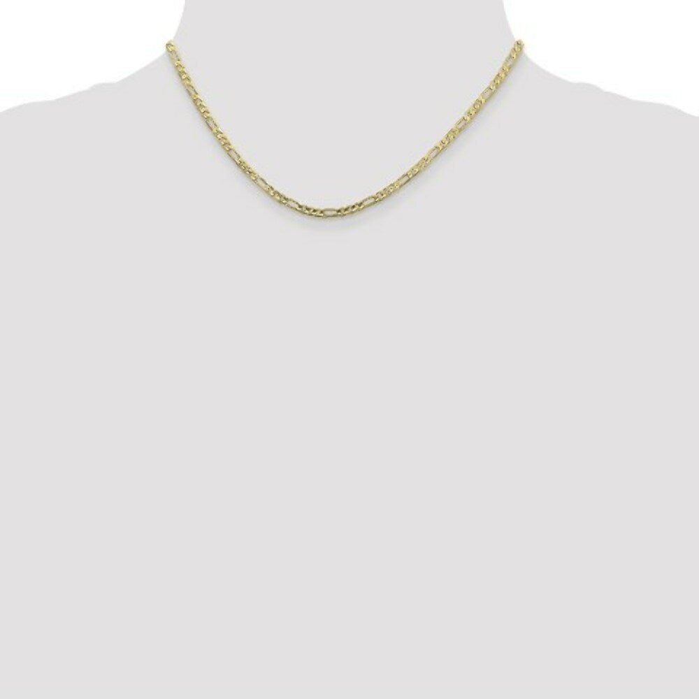 10K Yellow Gold 3mm Figaro Link Chain Necklace