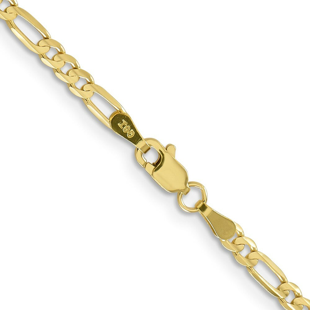 10K Yellow Gold 3mm Figaro Link Chain Necklace