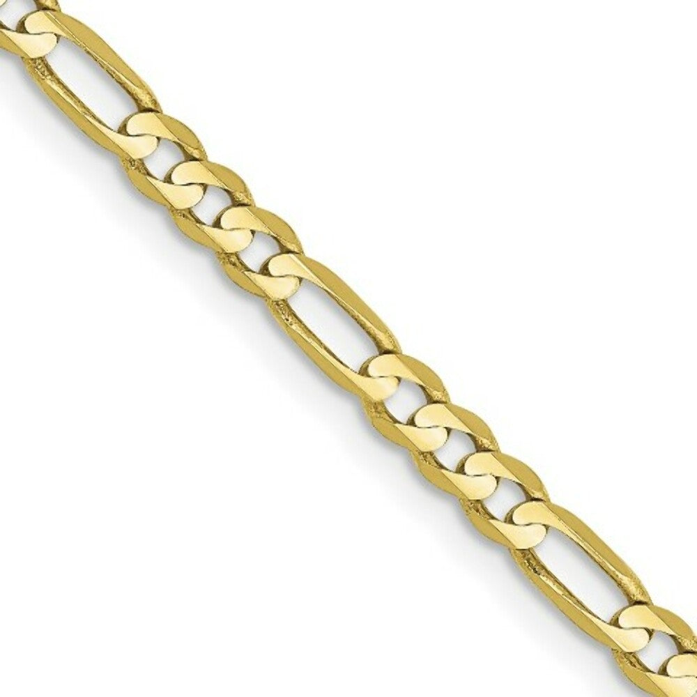 10K Yellow Gold 3mm Figaro Link Chain Necklace