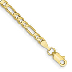 Load image into Gallery viewer, 10K Yellow Gold 3mm Figaro Link Chain Bracelet
