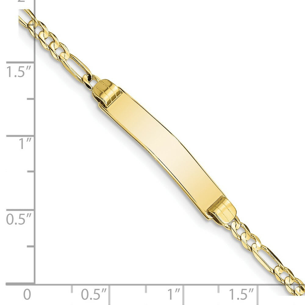 10K Yellow Gold Figaro Link ID Bracelet