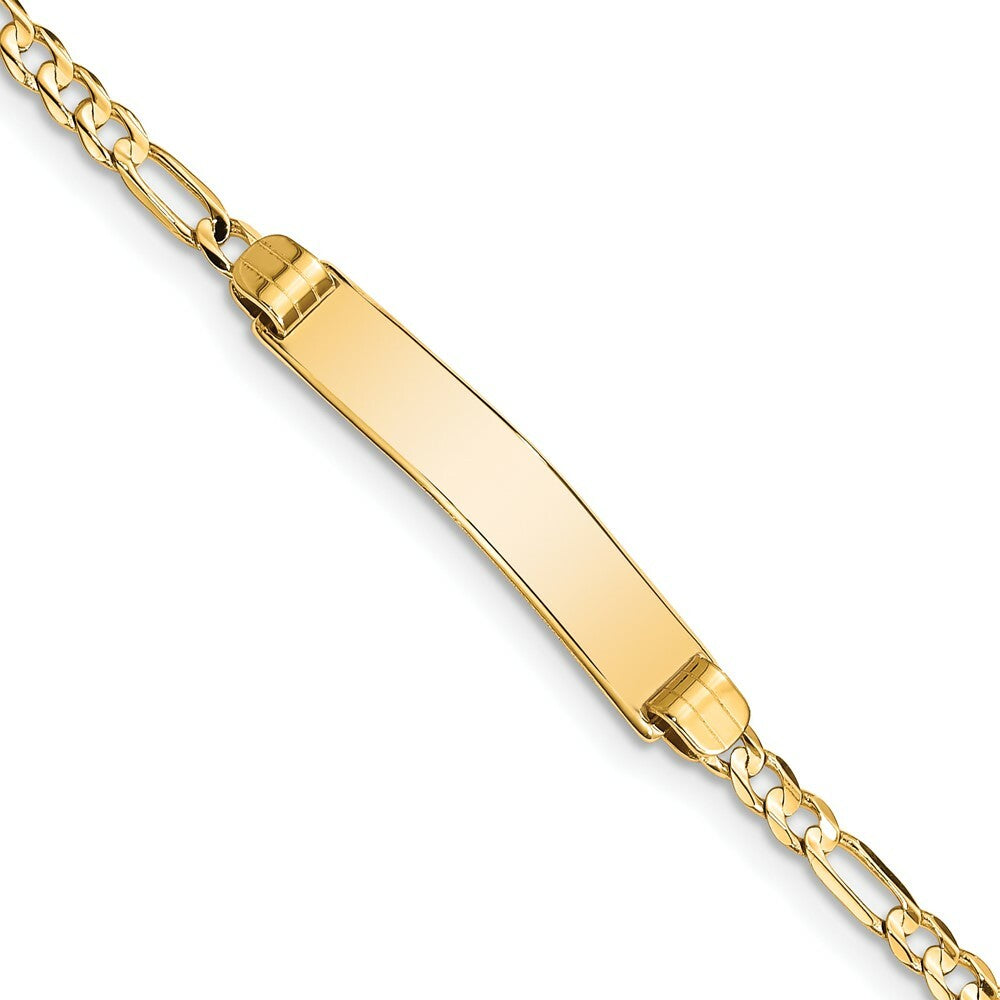 10K Yellow Gold Figaro Link ID Bracelet