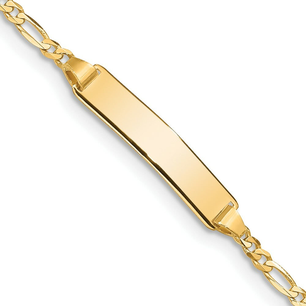 10K Yellow Gold Figaro Link ID Bracelet