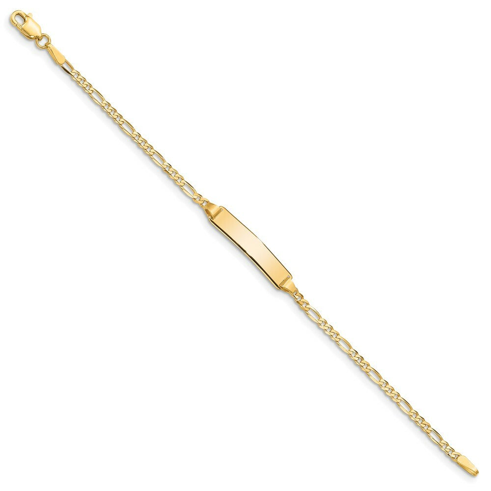 10K Yellow Gold Figaro Link ID Bracelet