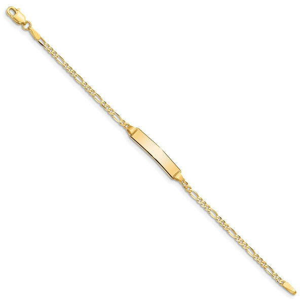 10K Yellow Gold Figaro Link ID Bracelet