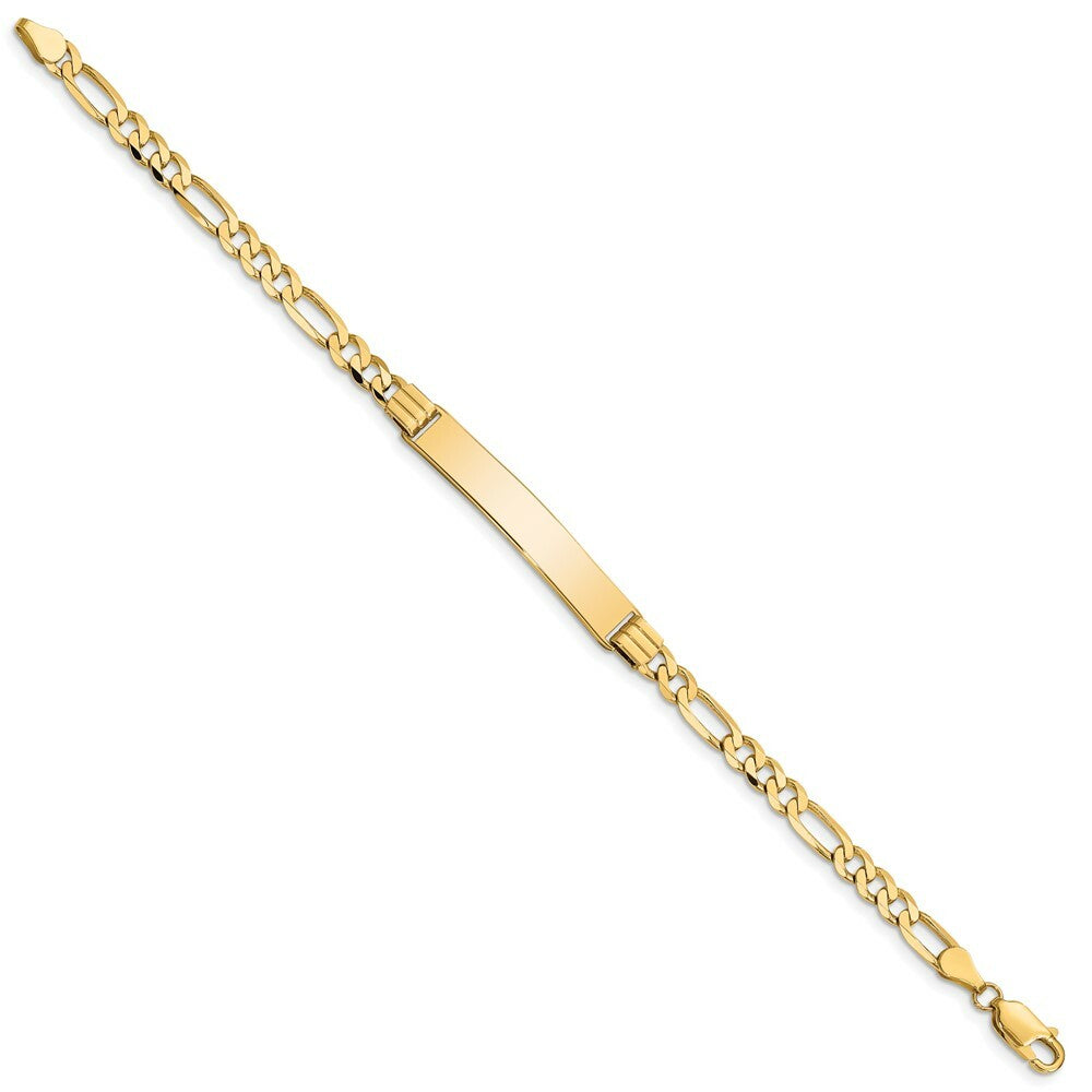 10K Yellow Gold Figaro Link ID Bracelet