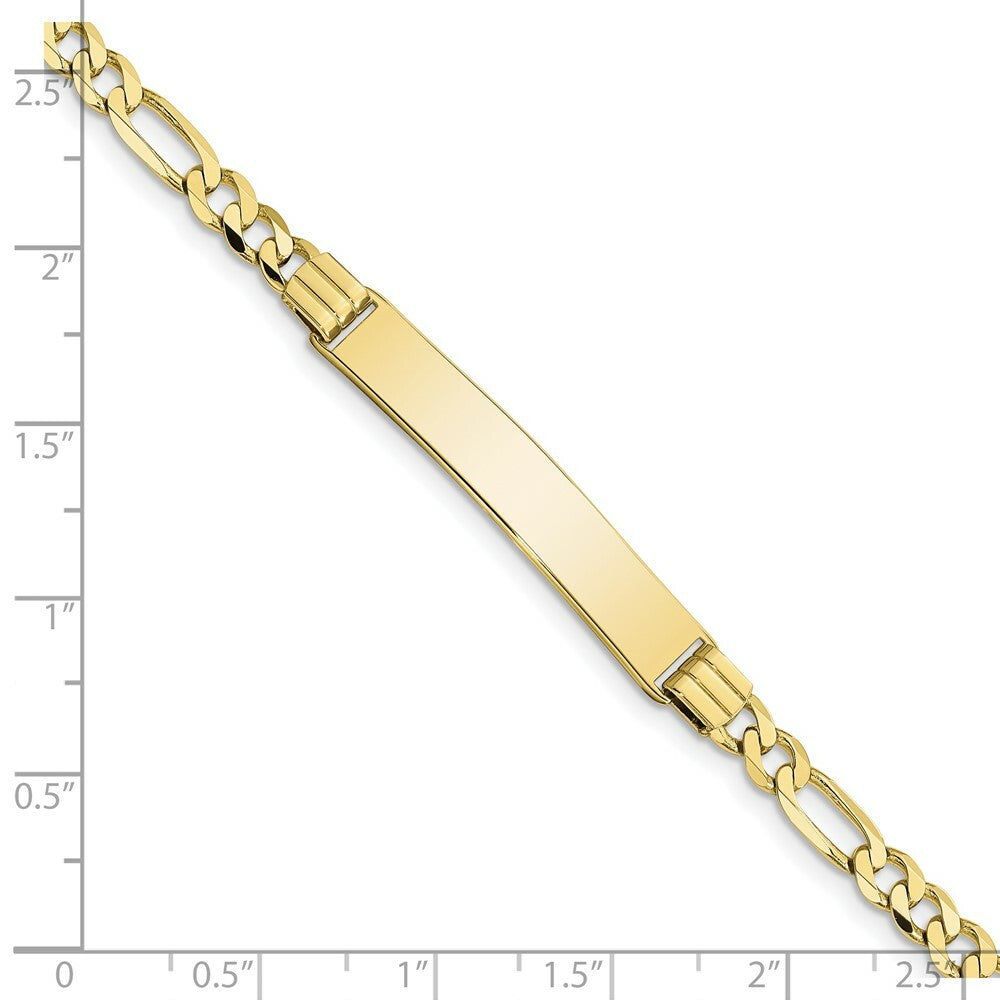 10K Yellow Gold Figaro Link ID Bracelet