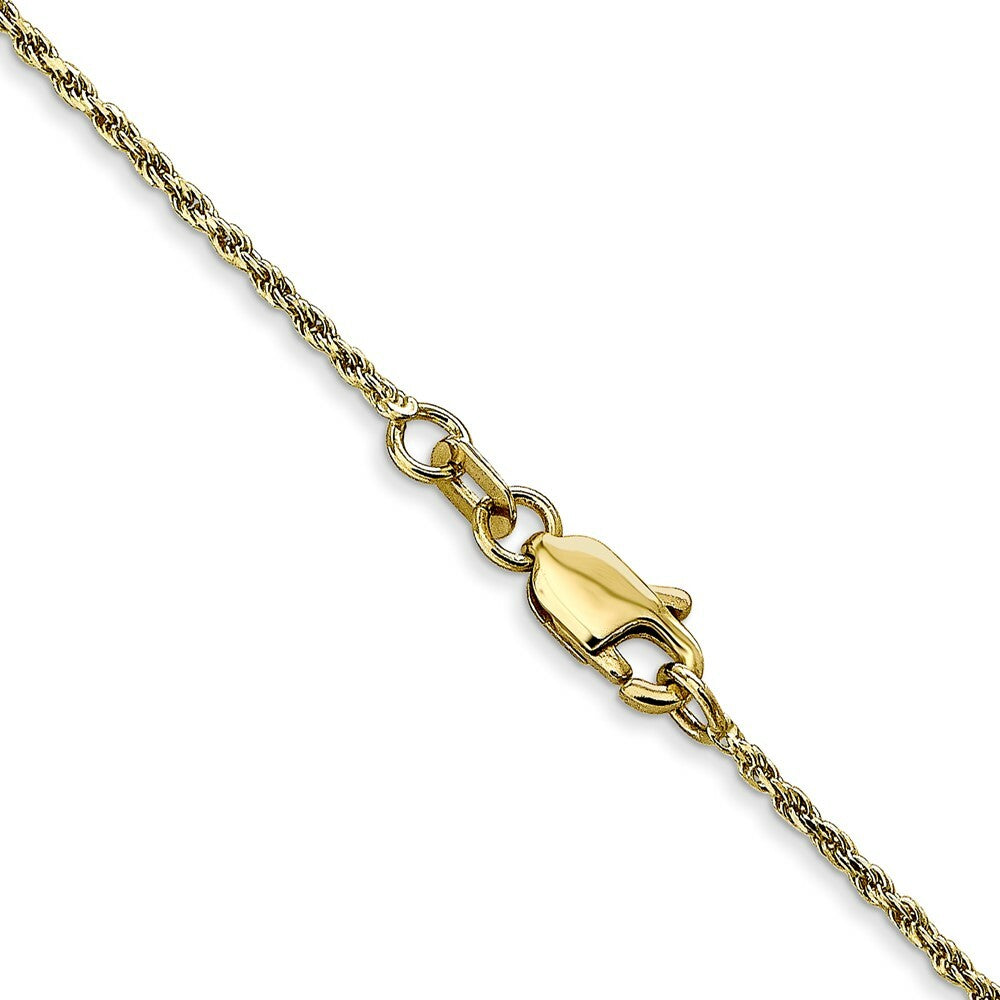10K Yellow Gold 1.2mm Machine Made Diamond-cut Rope Chain Necklace