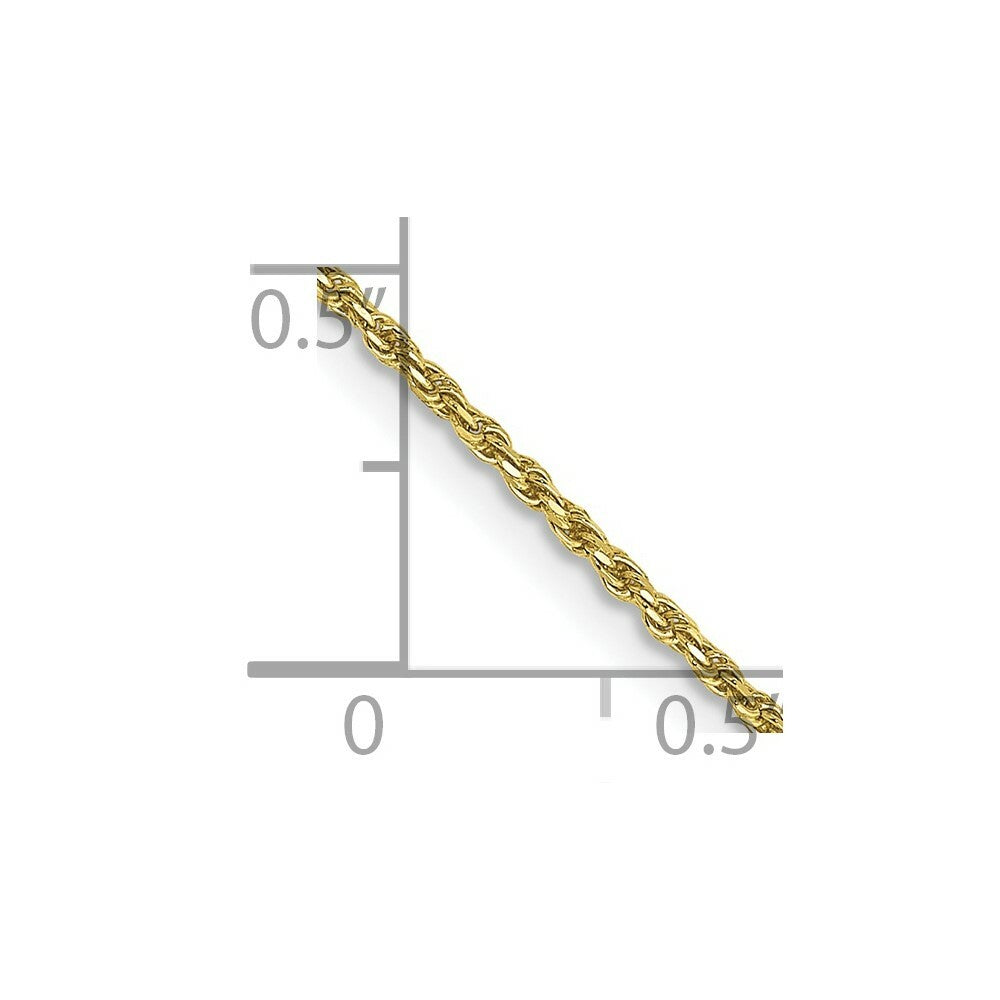 10K Yellow Gold 1.2mm Machine Made Diamond-cut Rope Chain Necklace