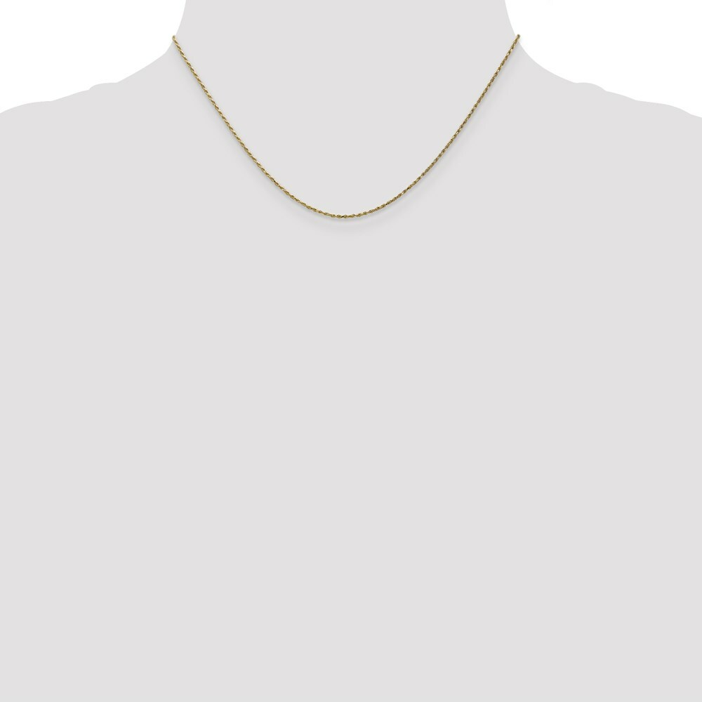 10K Yellow Gold 1.2mm Machine Made Diamond-cut Rope Chain Necklace