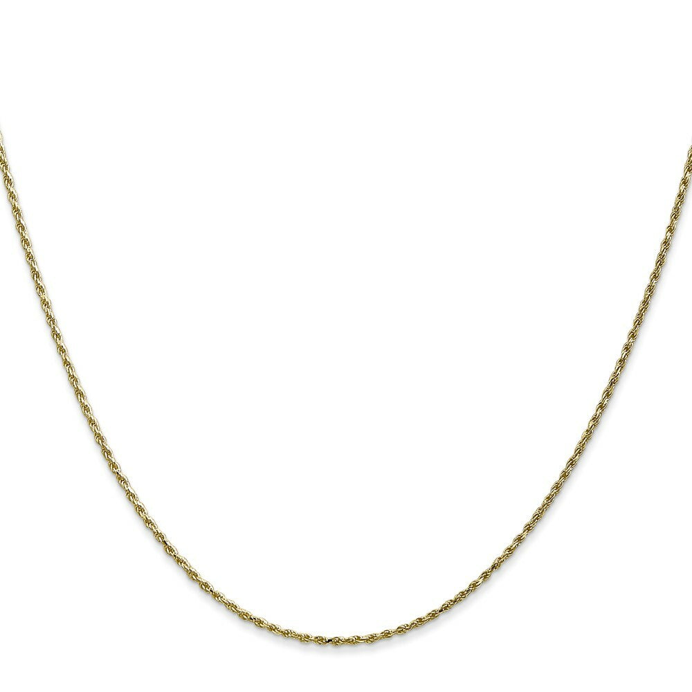 10K Yellow Gold 1.2mm Machine Made Diamond-cut Rope Chain Necklace