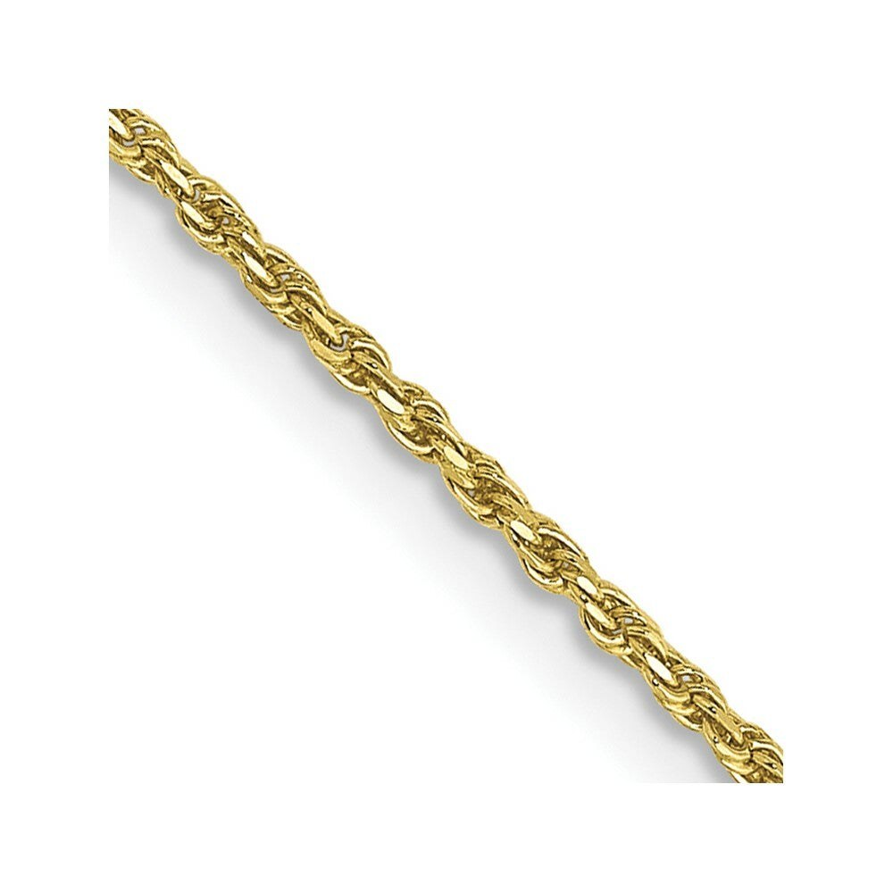 10K Yellow Gold 1.2mm Machine Made Diamond-cut Rope Chain Necklace