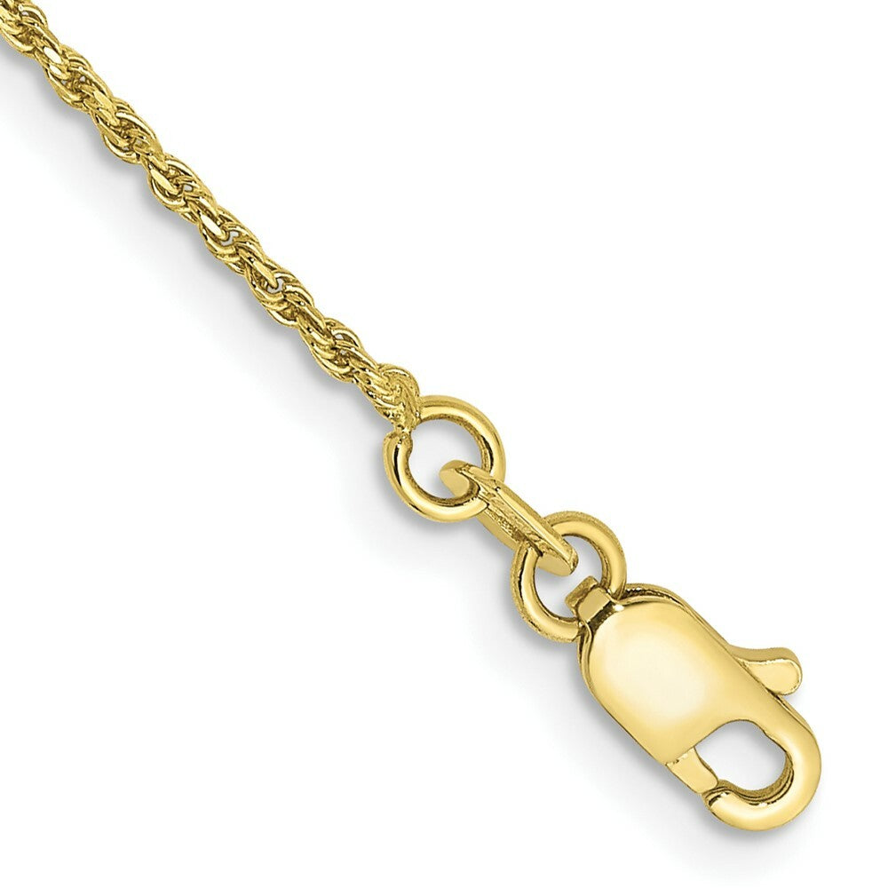 10K Yellow Gold 1.2mm Machine Made Diamond-cut Rope Chain Bracelet