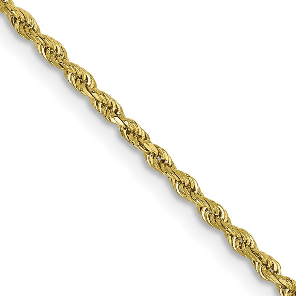 10K Yellow Gold 1.75mm Handmade Diamond-cut Rope Chain Necklace
