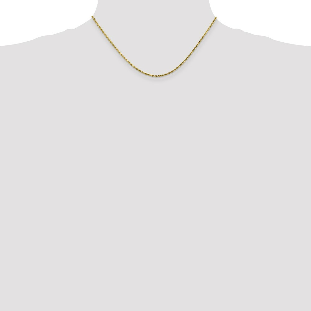 10K Yellow Gold 2mm Handmade Diamond-cut Rope Chain Necklace