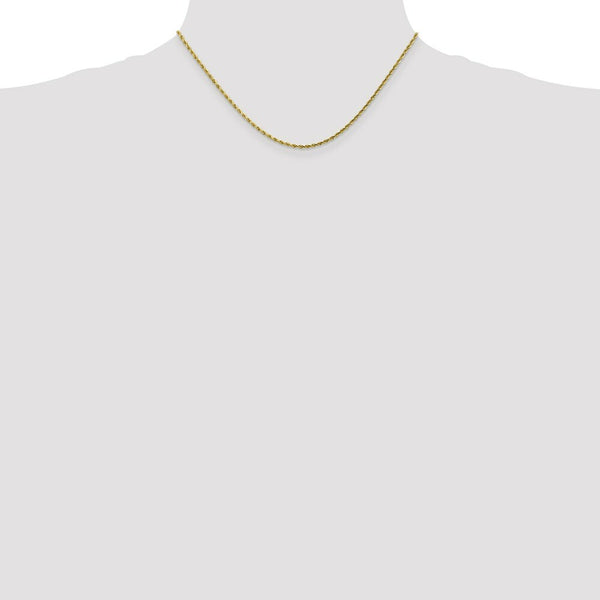 10K Yellow Gold 2mm Handmade Diamond-cut Rope Chain Necklace