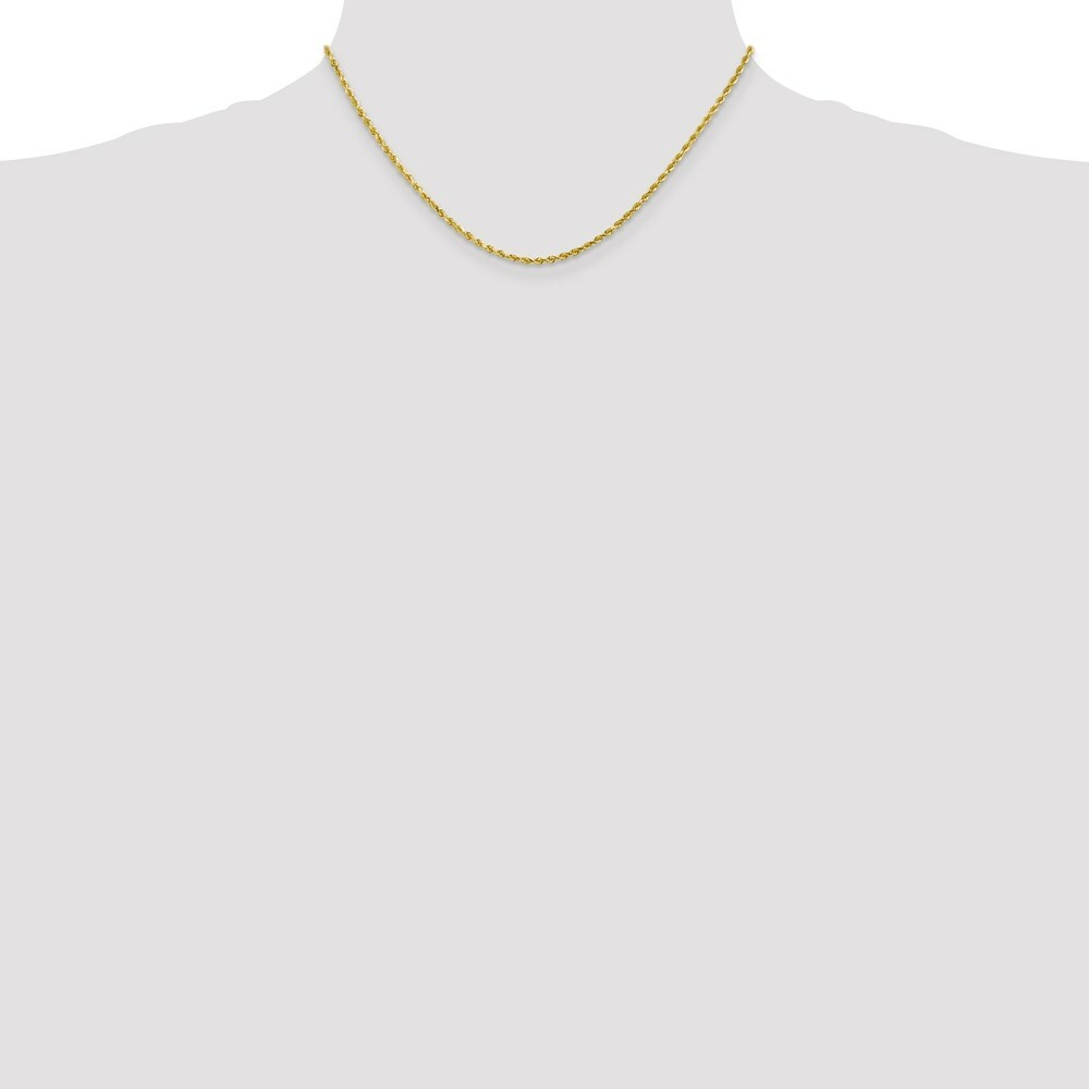 10K Yellow Gold 2.25mm Handmade Diamond-cut Rope Chain Necklace