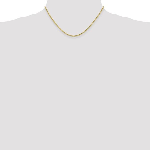 10K Yellow Gold 2.25mm Handmade Diamond-cut Rope Chain Necklace