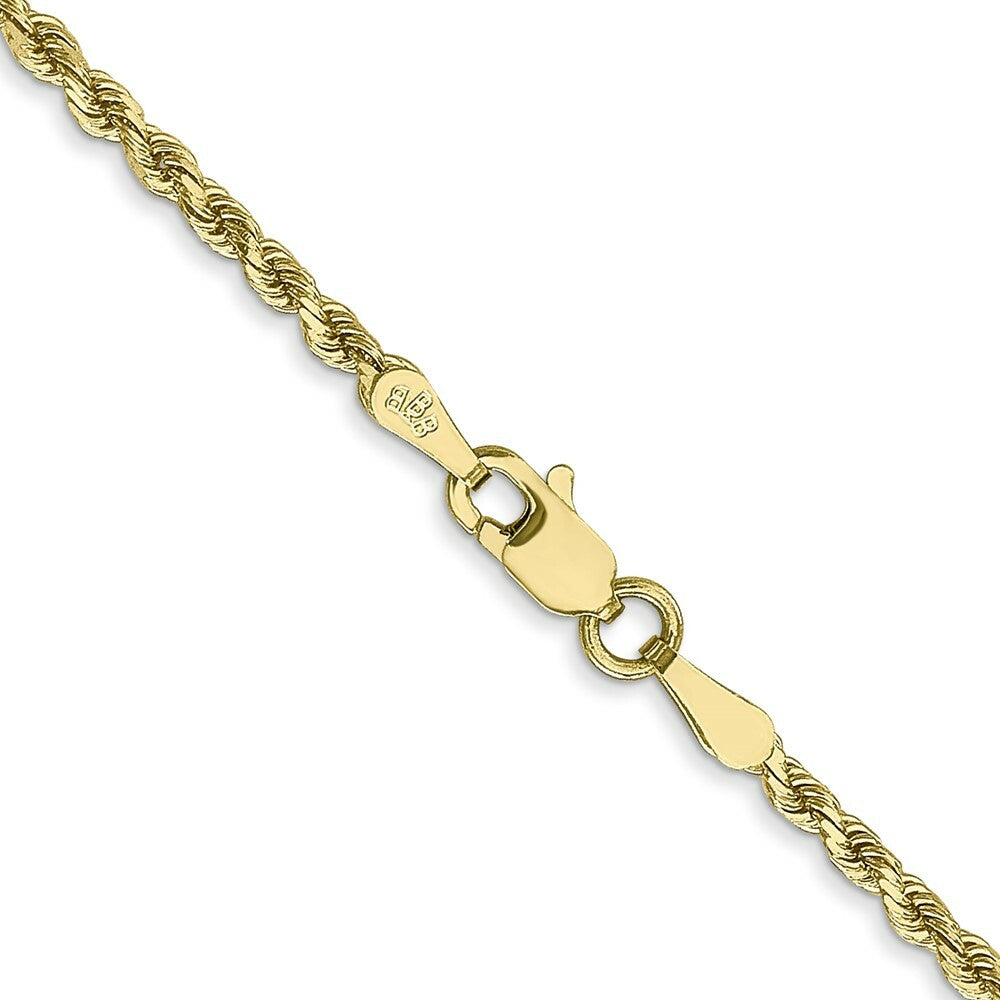 10K Yellow Gold 2.25mm Handmade Diamond-cut Rope Chain Necklace