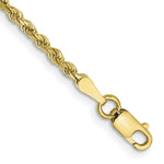 Load image into Gallery viewer, 10K Yellow Gold 2.25mm Handmade Diamond-cut Rope Chain Bracelet
