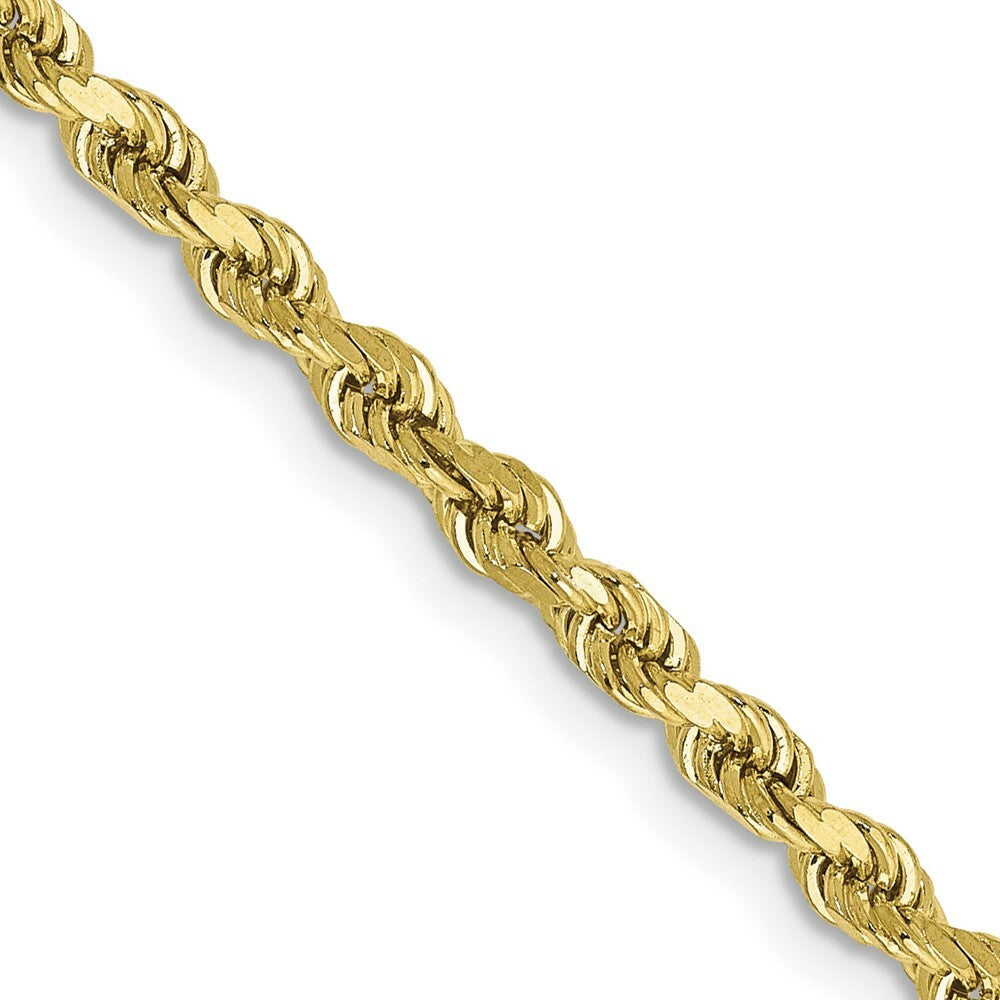 10K Yellow Gold 2.75mm Handmade Diamond-cut Rope Chain Necklace
