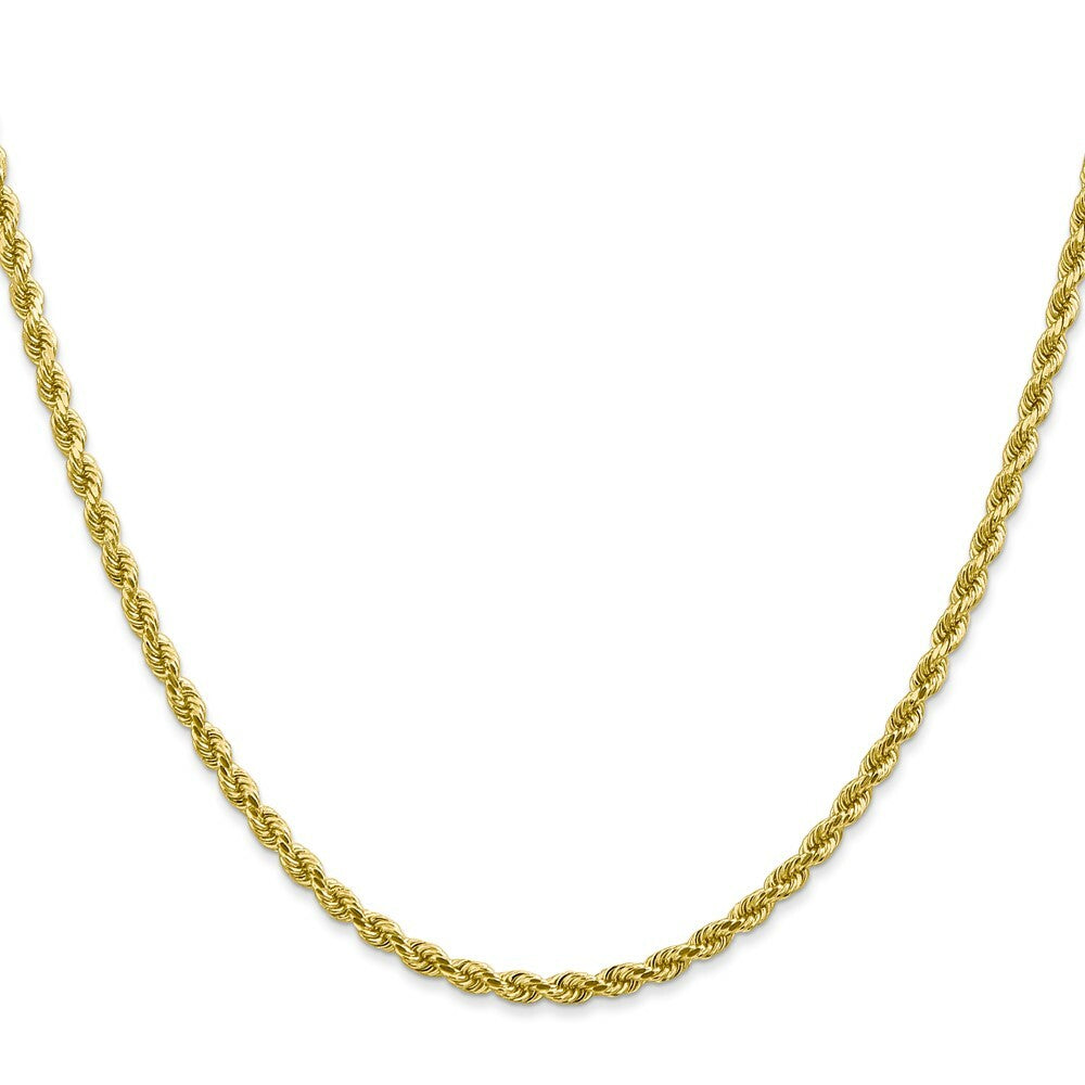 10K Yellow Gold 2.75mm Handmade Diamond-cut Rope Chain Necklace