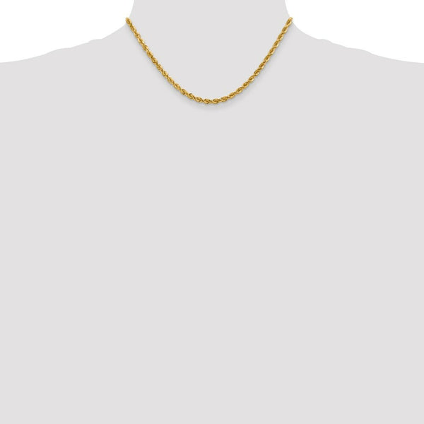 10K Yellow Gold 4mm Handmade Diamond-cut Rope Chain Necklace