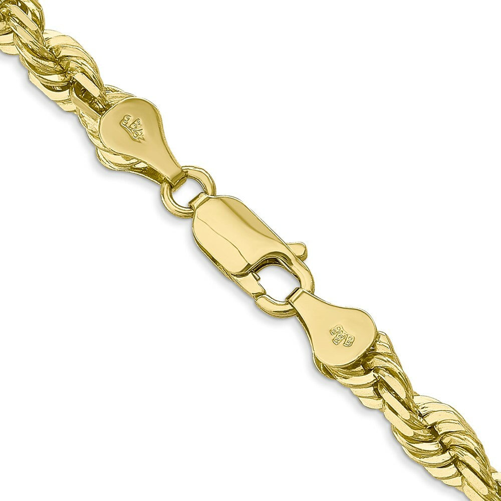 10K Yellow Gold 6mm Handmade Diamond-cut Rope Chain Necklace