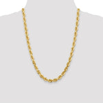Load image into Gallery viewer, 10K Yellow Gold 7mm Handmade Diamond-cut Rope Chain Necklace
