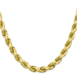 Load image into Gallery viewer, 10K Yellow Gold 8mm Handmade Diamond-cut Rope Chain Necklace
