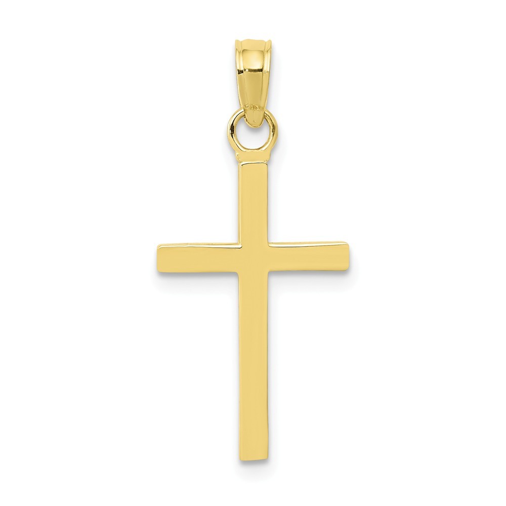 10K Yellow White Gold 3-D Cross Pendant