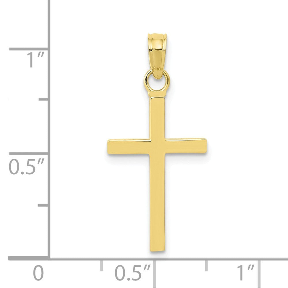 10K Yellow White Gold 3-D Cross Pendant