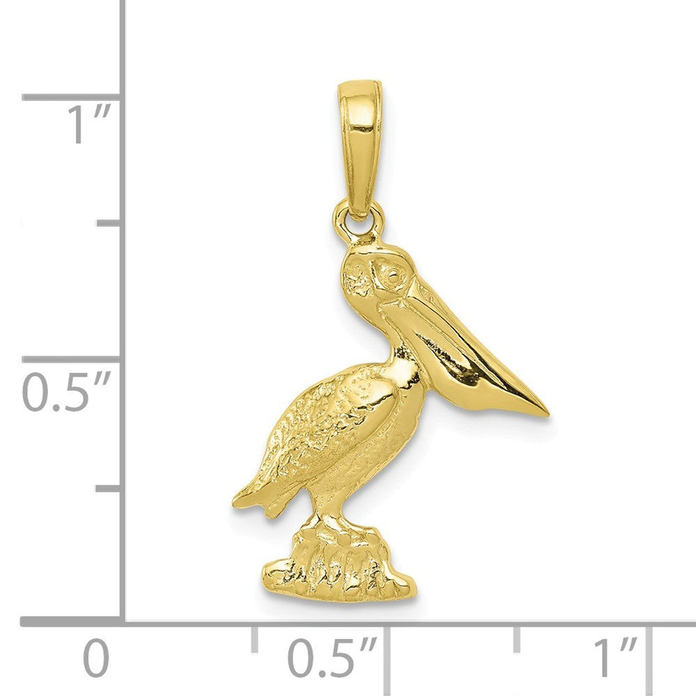 10K Yellow White Gold Pelican Pendant